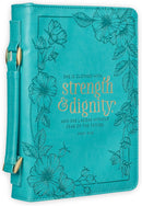 Bible Cover Strength & Dignity Teal, Large