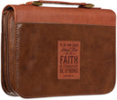 Stand Firm Two-tone Brown Faux Leather Classic Bible Cover