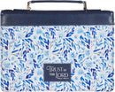 Trust in the Lord Blue Botany Faux Leather Bible Cover, Large