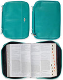 Two-Fold Turquoise Faux Leather Organizer Bible Cover, Extra Large