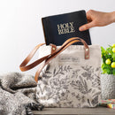 Bible Tote Amazing Grace Natural Floral Canvas - 2 Cor 12:9