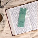 Faith Teal Floral Faux Leather Bookmark - 2 Corinthians 5:7