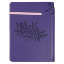 Noble Things Purple Faux Leather Classic Journal with Pen Holder - Proverbs 31:29