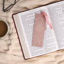 Everything Beautiful Blush Floral Faux Leather Bookmark - Ecclesiastes 3:11