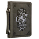 Glorify God Gray Faux Leather Classic Bible Cover