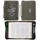 Glorify God Gray Faux Leather Classic Bible Cover