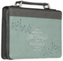 Bible Cover All Things Are Possible Light Blue, Large