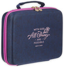 All Things Are Possible Navy Two-fold Organizer Bible Case - Matthew 19:26
