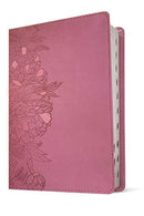 NLT Personal Size Giant Print Bible, Peony Pink, Indexed