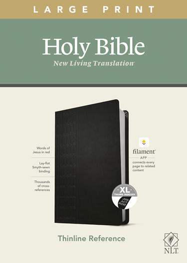 NLT Large Print Thinline Reference Bible, Black, Indexed