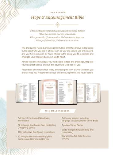 NLT Dayspring Hope & Encouragement Bible, Navy