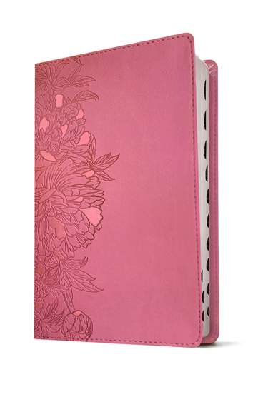 NLT Large Print Thinline Reference Bible, Peony Pink, Indexed