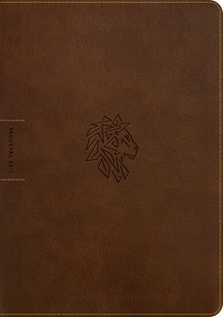NLT Courage For Life Study Bible for Men, Brown, Thumb Indexed