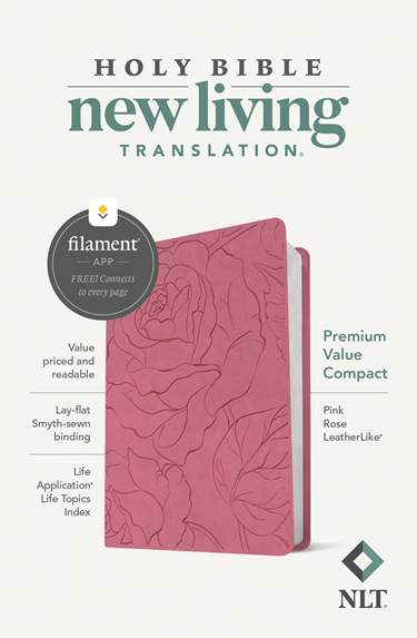 NLT Premium Value Compact Bible, Filament-Enabled Edition, Pink Rose