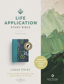 NLT Life Application Study Bible Large Print, Blue Floral Indexed