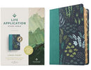 NLT Life Application Study Bible Large Print, Blue Floral Indexed