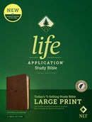 NLT Life Application Study Bible Large Print, Brown, Indexed