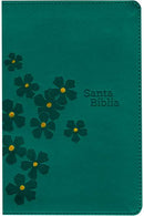NTV Spanish Edition Compact, Large Print, Teal Floral