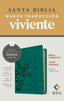 NTV Spanish Edition Compact, Large Print, Teal Floral