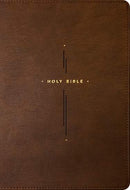NLT Large Print Thinline Center-Column Reference Bible, Filament Enabled, Brown Holy Cross