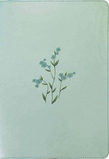 NLT Large Print Thinline Reference Bible, Filament Enabled, Blue Blossoms, Indexed