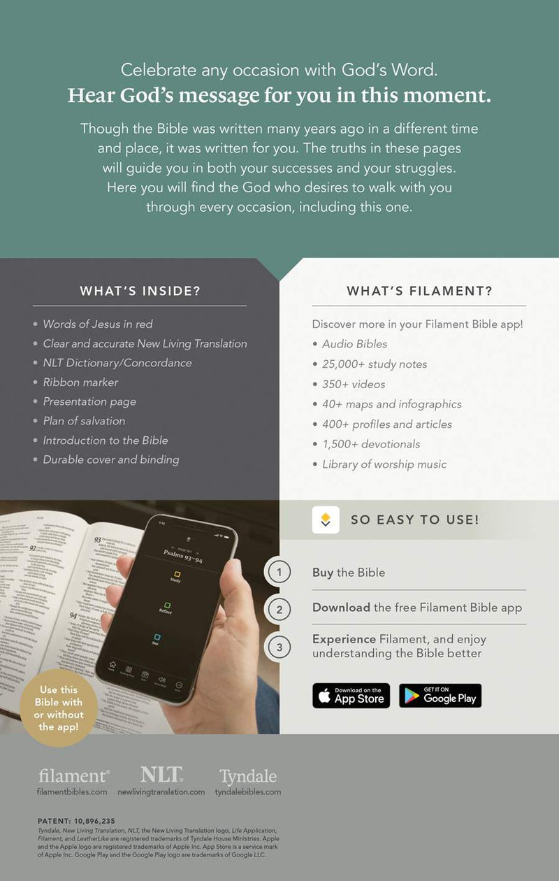 NLT Premium Gift Bible, Filament Enabled, Brown/Tan