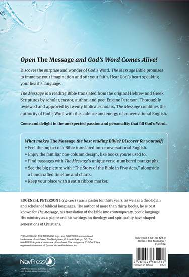 The Message Full Size Bible Sky Blue