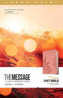 The Message Deluxe Gift Bible, Large Print, Dusty Pink Floral