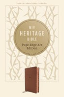 NIV, Heritage Bible, Page Edge Art Edition, Leathersoft over Board, Brown, Red Letter, Comfort Print
