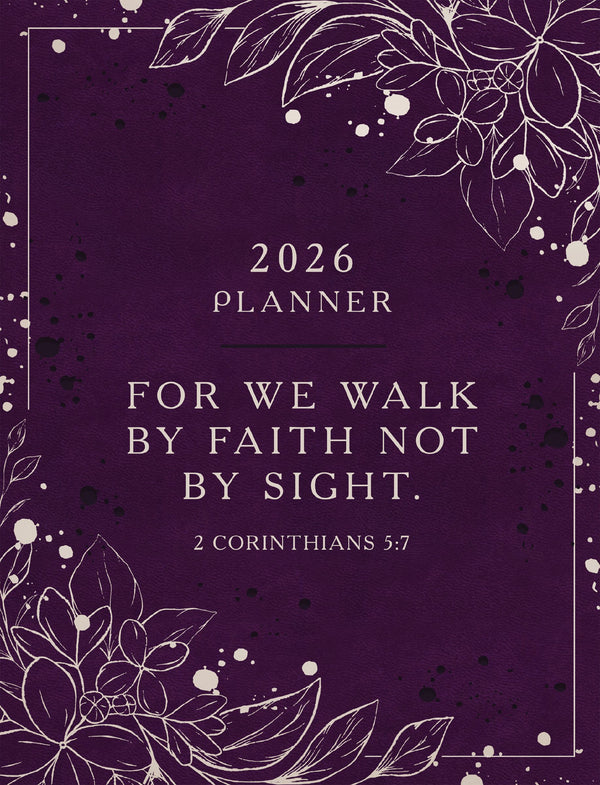 2026 NKJV 16-Month Scripture Planner, Zippered Leathersoft, Purple