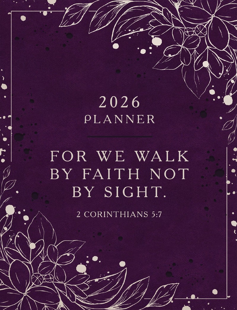 2026 NKJV 16-Month Scripture Planner, Zippered Leathersoft, Purple