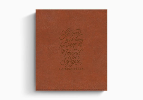 ESV Journaling Study Bible, English Saddle, 1 Chronicles 28:9 Design