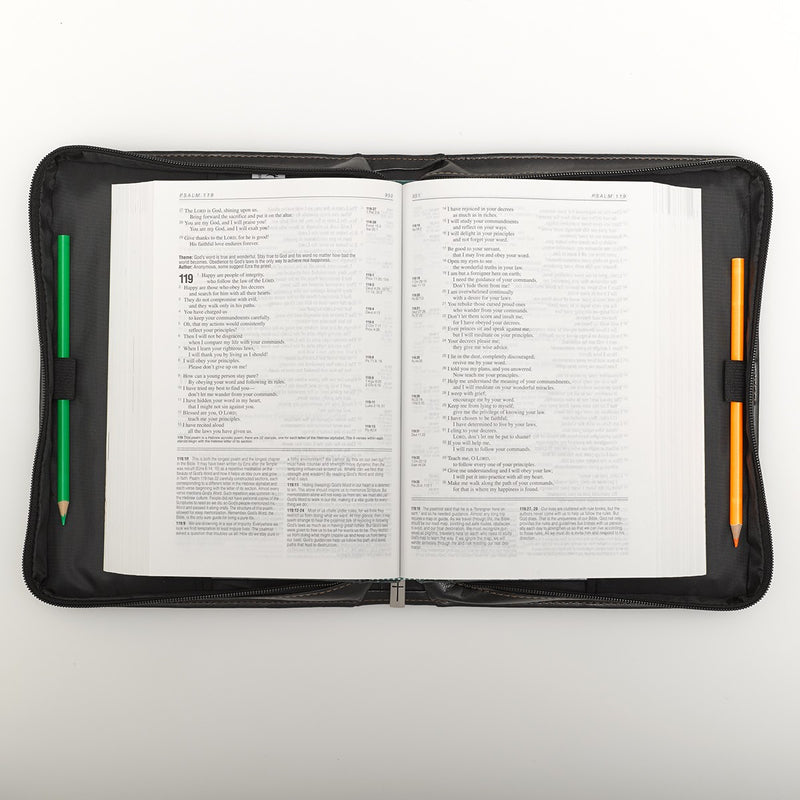 I Will Strengthen You Bible Cover, Lux-Leather, Brown and Tan, Large