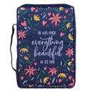 He Has Made Everything Beautiful Navy Floral Value Bible Cover, Large BBL696
