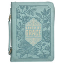 Saved by Grace Bible Cover, Blue, Large