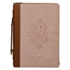 Trust Mottled Blush Faux Leather Fashion Bible Cover - Proverbs 3:5