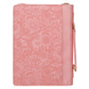Bible Cover Those Who Trust Coral Pink Floral, Large