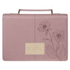 Always Be Joyful Dusty Mauve Bible Cover, Large
