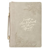 Bible Cover Trust in the Lord Faux Leather, Taupe, Large