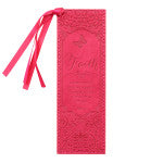 Faith Pink Faux Leather Bookmark - Hebrews 11:1 BMF058