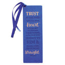 Trust In The LORD Blue Faux Leather Bookmark - Proverbs 3:5-6 BMF086