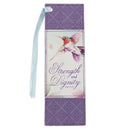 Strength and Dignity Hummingbird Faux Leather Bookmark- Proverbs 31:25 BMF175