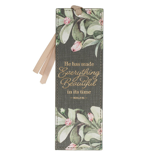 Everything Beautiful Faux Leather Bookmark - Ecclesiastes 3:11