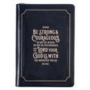 Be Strong and Courageous Midnight Blue Classic Journal with Zippered Closure