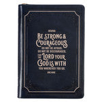Be Strong and Courageous Midnight Blue Classic Journal with Zippered Closure