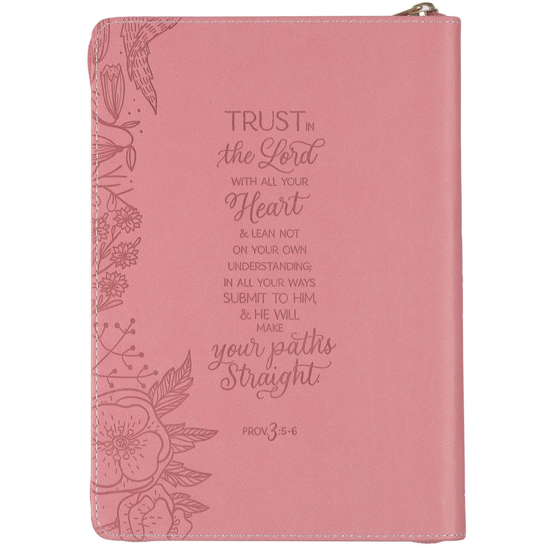 Trust in the Lord Journal, Pink, with Zipper Closure