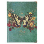 Teal Hope Butterfly Hardcover Journal - Isaiah 40:31 JLH007