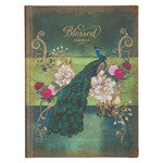 Blessed Blue Peacock Hardcover Journal - Jeremiah 7:7 JLH009