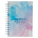 Be Still & Know Pink & Blue Watercolor Large Spiral Journal - Psalm 46:10