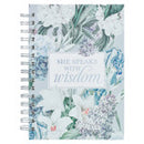 She Speaks with Wisdom Blue Floral Large Wirebound Journal - Proverbs 31:26 - JLW167